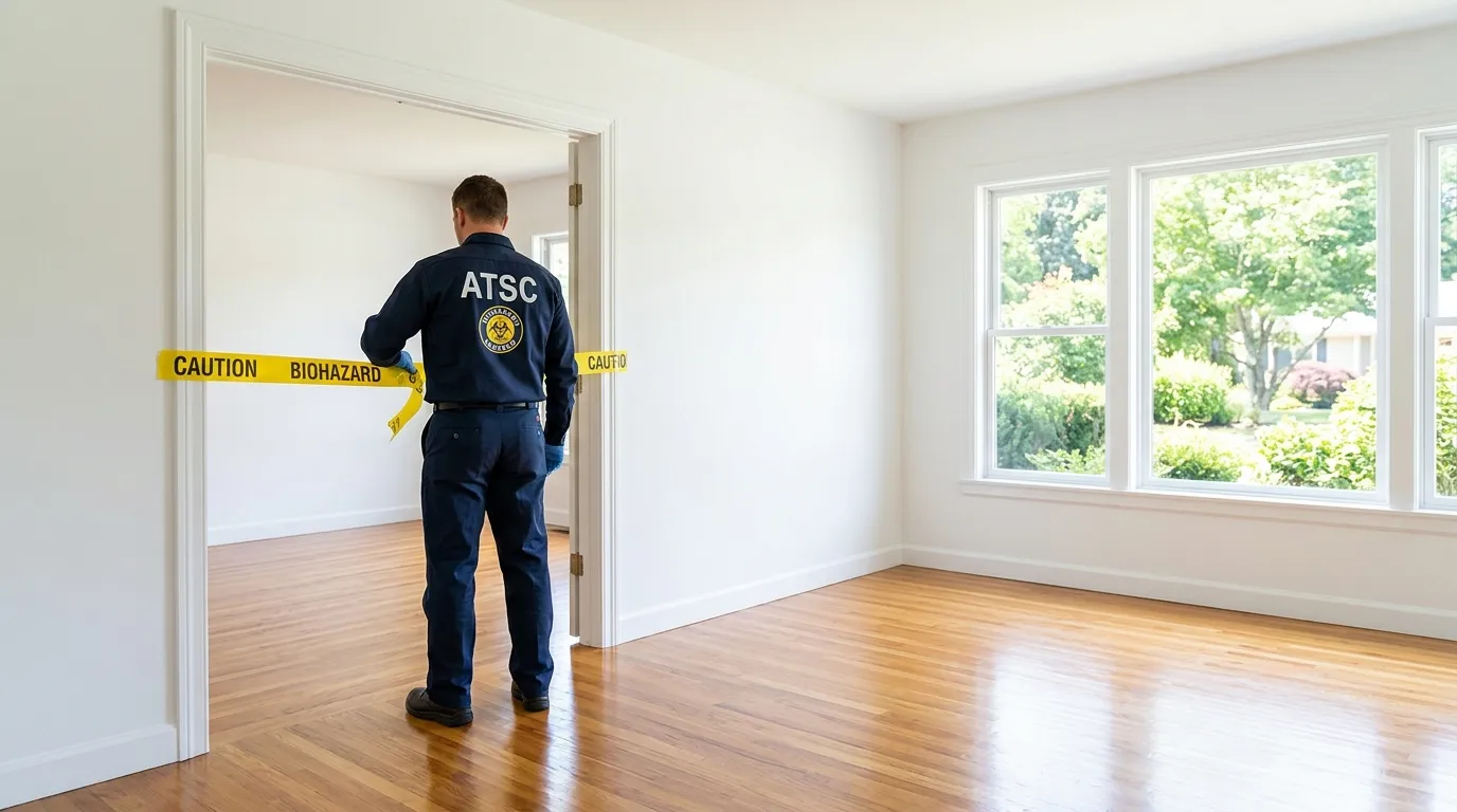 Certified biohazard cleanup crew performing Crime Scene Cleanup in Mounds View